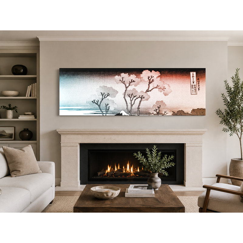 Fleurs de cerisier à Gotenyama (vers 1832) - art mural panoramique sur toile, 30" W x 10" H