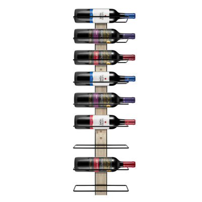 9 Bottle Wall Mounted Wine Rack, Gray