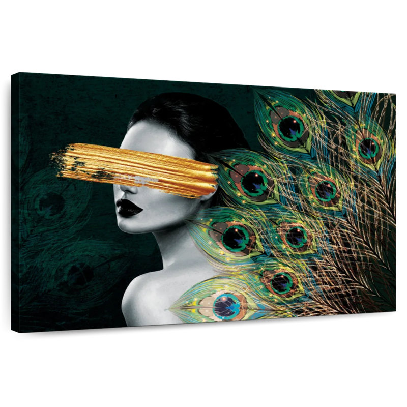 Coup de pinceau Leisha Lady Peacock Gold, H 16 po x l 24 po