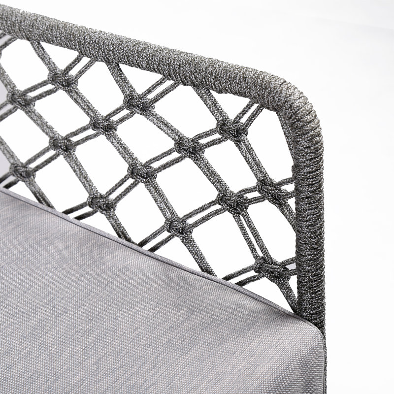 Chaise de patio avec coussins Charnece, gris