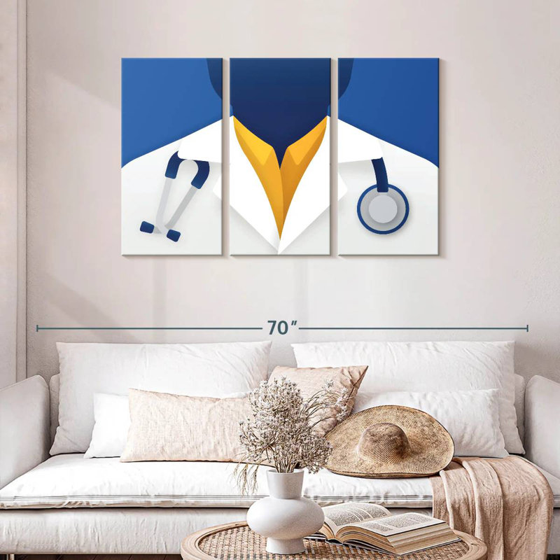 Illustration d'un médecin, H 28 po x l 45 po