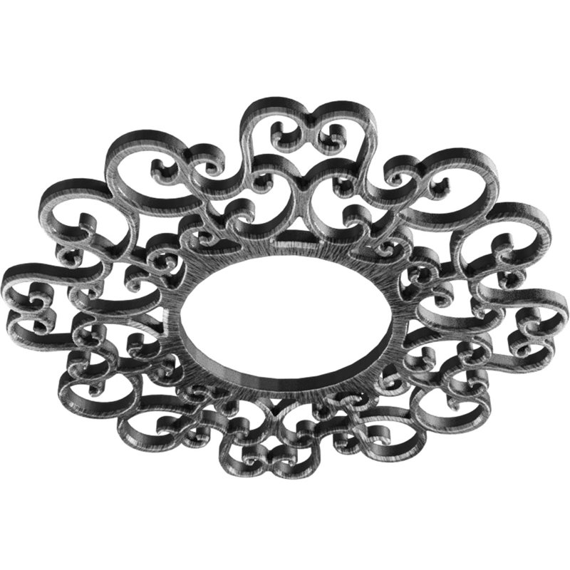 Médaillon de plafond 22 po x 22 po x 8 3/8 po x P 3/4 po Reims, H 22 po x l 22 po x P 0,75 po, Argent antique