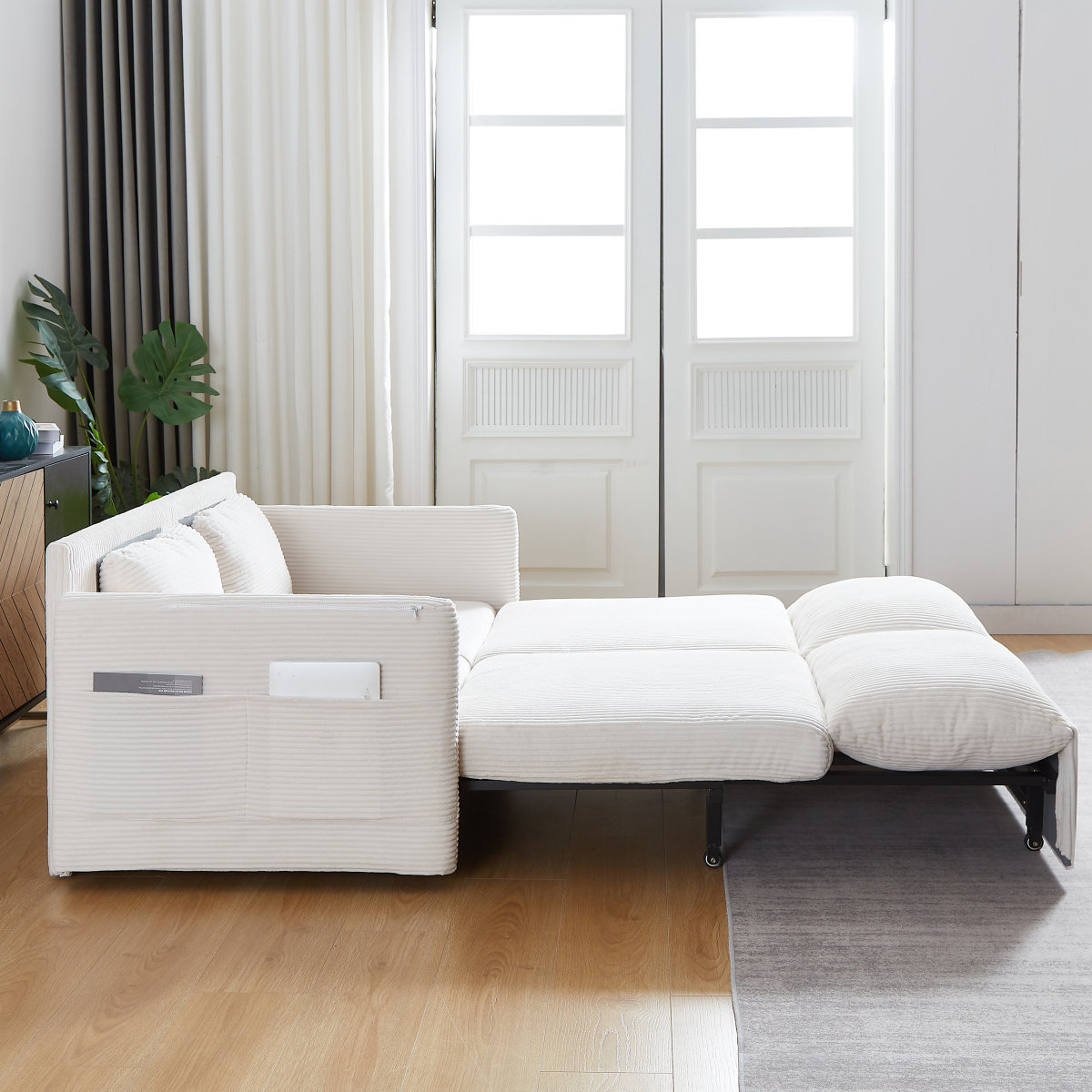 Latitude Run® Modern Sofamh'' 64.5 Sleeper Sofa Bed 3-In-1 Adjustable ...