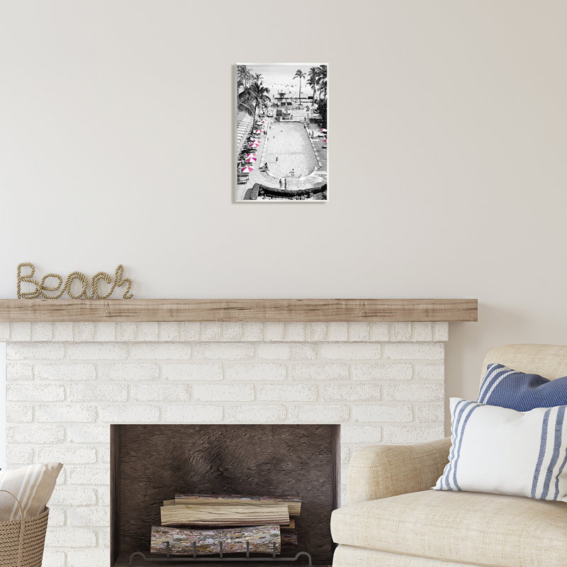 Au-468-Giclée, station balnéaire de plage rétro, H 15 po x l 10 po x P 0,5 po, Mdf