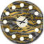Motif de lignes et de vagues en angle - horloge murale moderne Mid-Century-40746395
