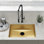 Évier de cuisine encastré à simple cuve en acier inoxydable 26 x 18 Tourner