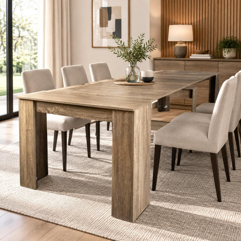 Extendable Console Dining Table With Removable Leaves
