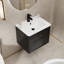 Meuble-lavabo mural de 61 cm (24 po) avec comptoir et robinet, peint à la main, résistant à l'eau, 2 tiroirs lisses et bords arrondis-199263871