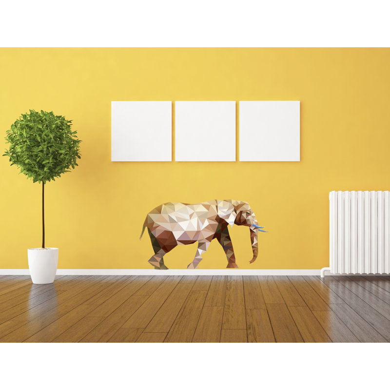 Adhésif décoratif éléphant Polygonal, H 33 po x l 56 po