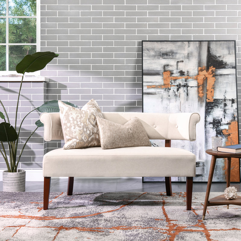 Bodee Upholstered 51'' Sofa, Sky Neutral Beige