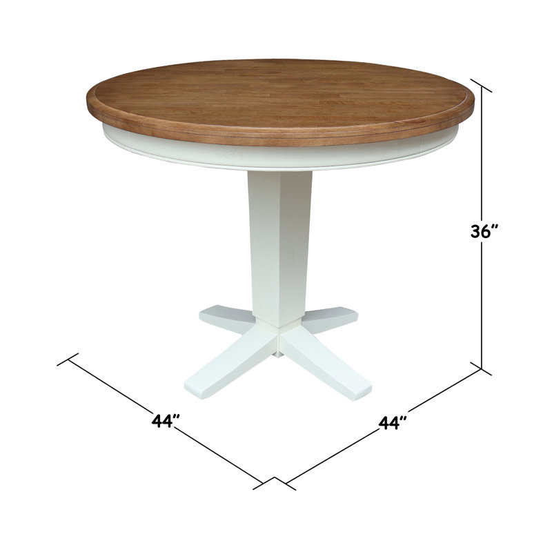 Solid Wood Top Dining Set, Noyer blanc / écorce