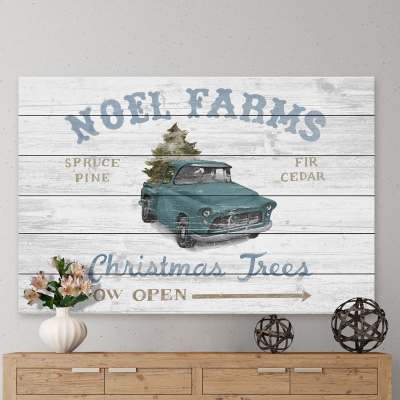 "Noel Farms II" par Eyre Tarney, art textuel sur bois sans cadre, H 16 po x l 24 po x P 1,5 po