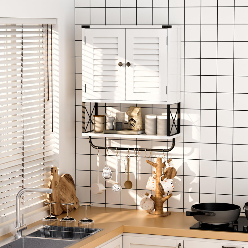 Armoire de salle de bain murale Gillianne, Blanc