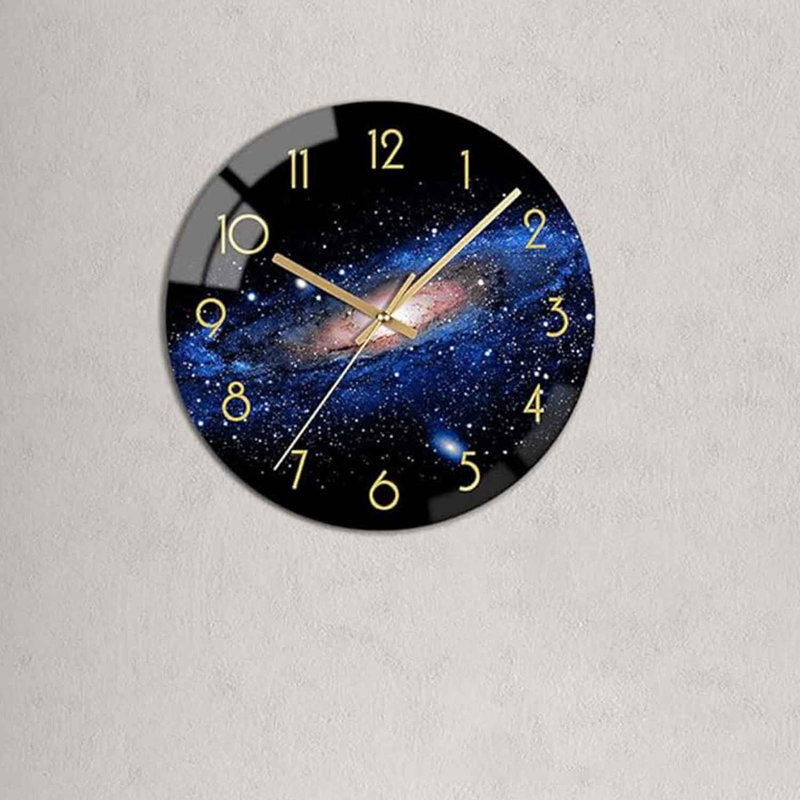 Horloge murale Elbertina, Bleu / Noir