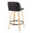Toriano Mid-Century Modern Fixed-Height Counter Stool In Walnut Wood With Round Chrome Footrest And Black Faux Leather By Lumisource - Set Of 2-87835391-87835385