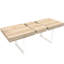 Table de cuisine moderne extensible, faite de matériaux et avec grain de chêne extensible pour 6 à 10 sièges, une surface à haute température rails silencieux