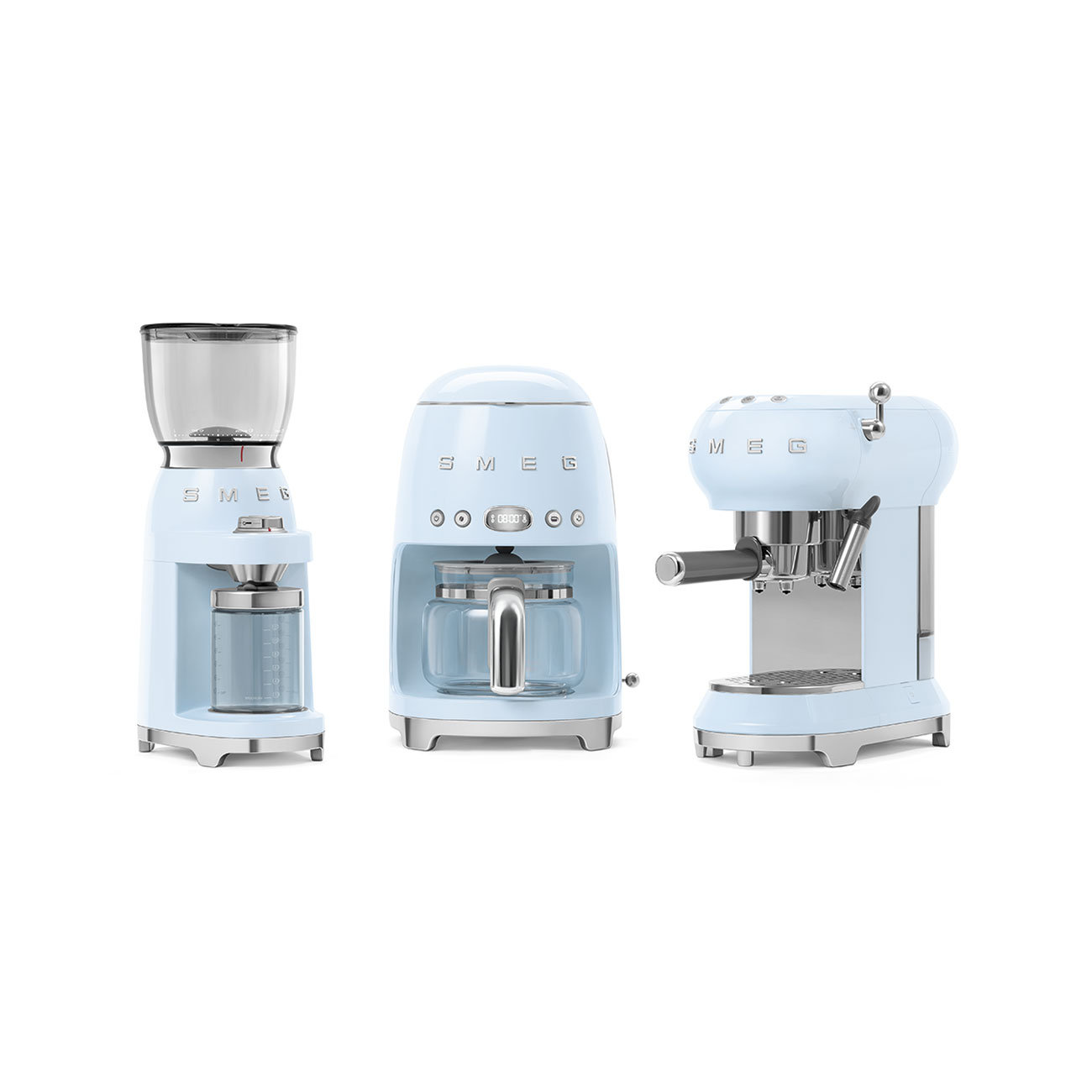 SMEG 50's Retro Espresso Machine, Pastel Blue