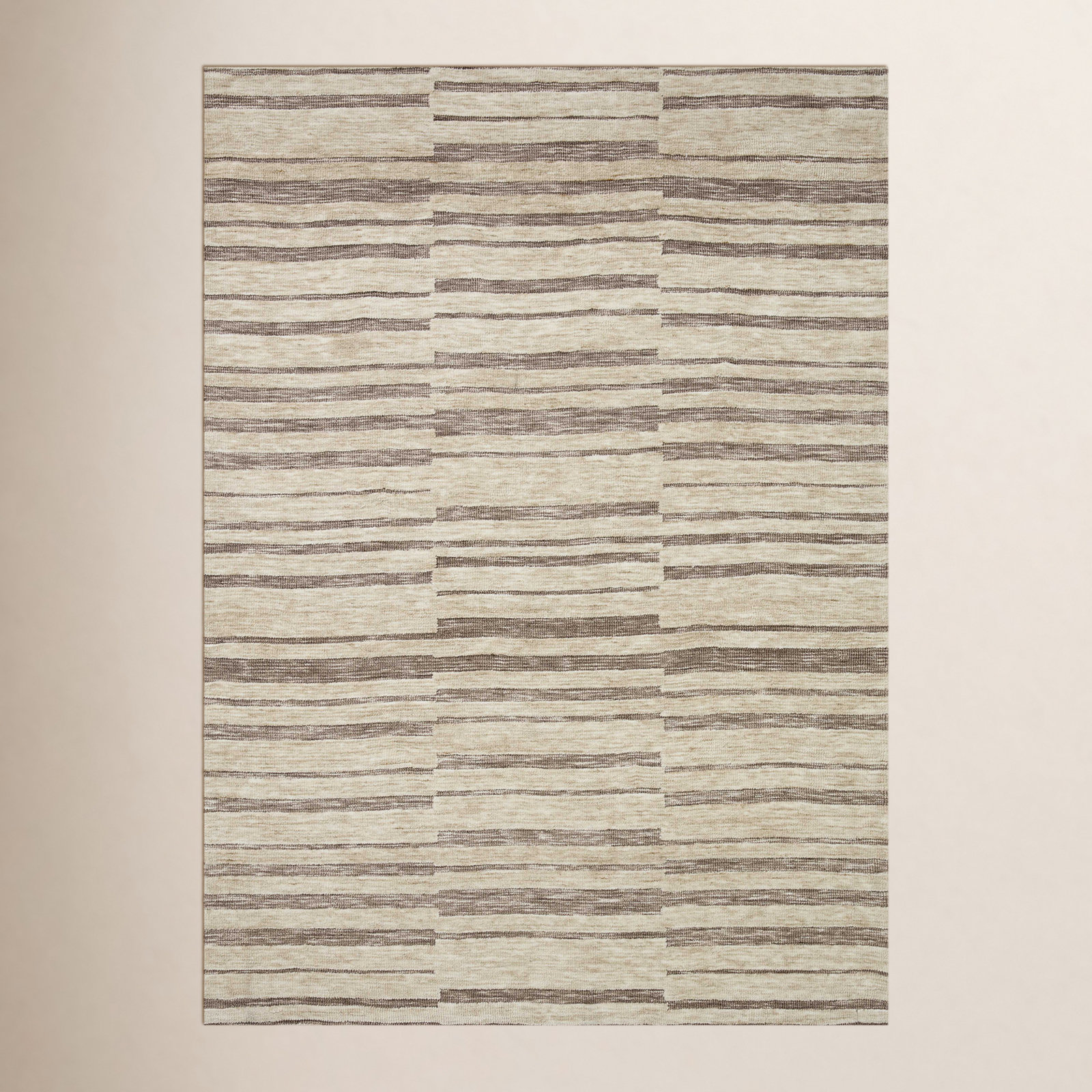 Gertie Natural Taupe Striped Rug, Rectangle 7'9" x 9'9"