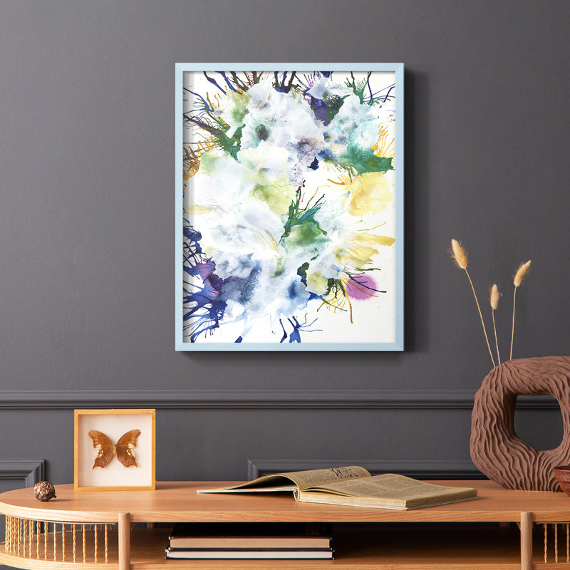«Like An Iris II», reproduction encadrée - bois massif, Bleu, H 10 po x l 8 po