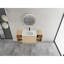 Meuble-lavabo mural avec lavabo en céramique et tablettes de rangement