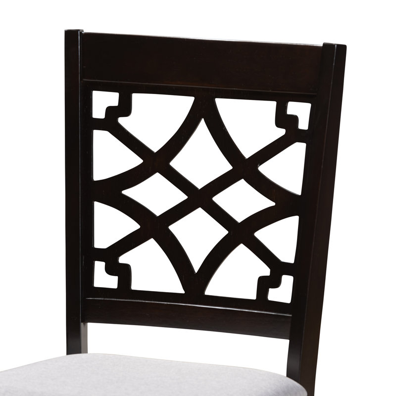 Chaise en bois massif Lathbury, Gris