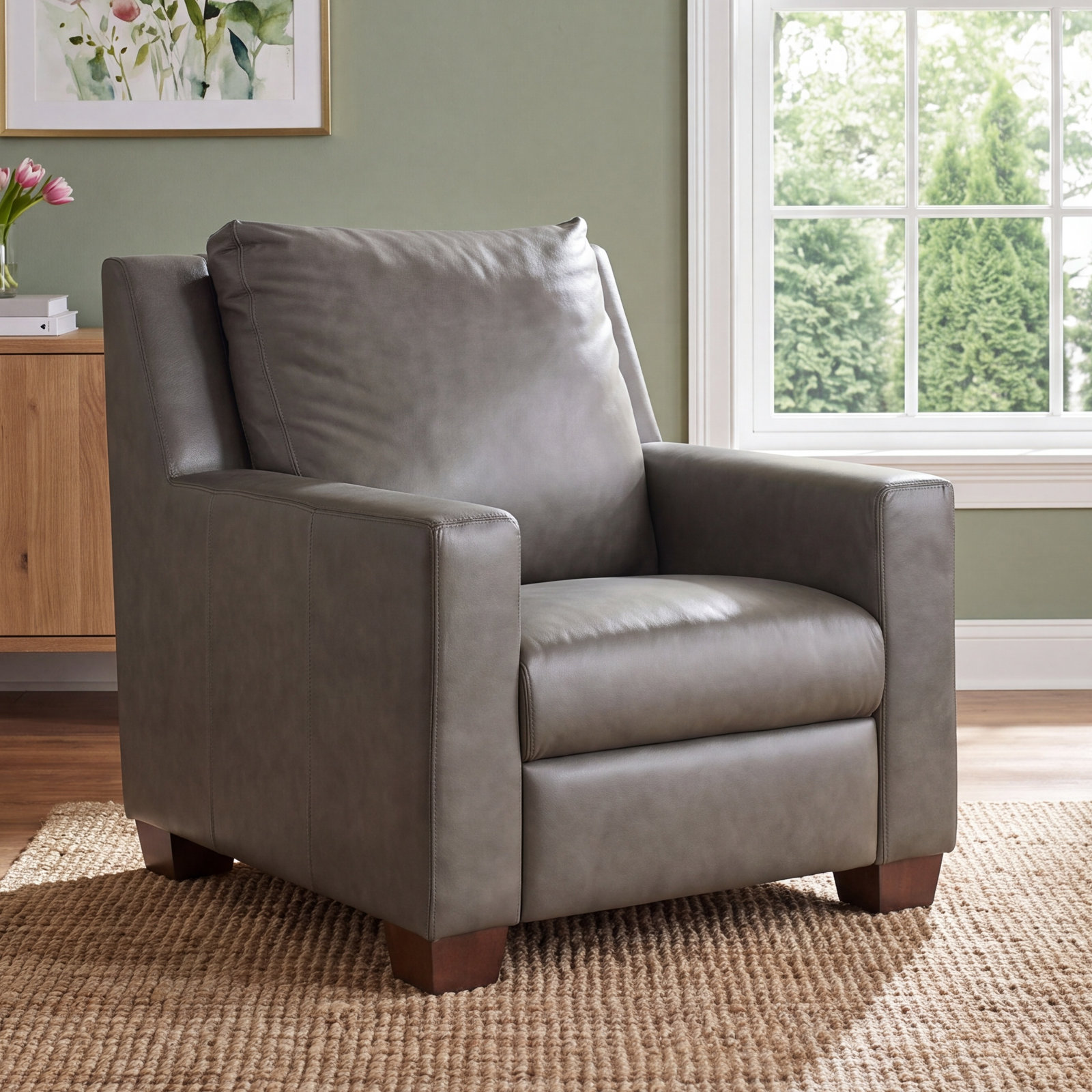 Delevan 39" Genuine Leather Power Recliner