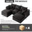 Canapé d'angle infonuagique, canapé modulable en forme de L, canapé 3 places sans structure avec 2 poufs profonds amovibles, aucun assemblage requis, noir-45364935-223985667