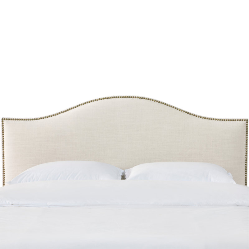  Upholstered Panel Headboard, California King, Classic Talc Linen