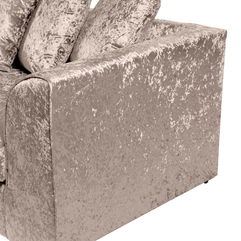 Romelia 3 Seater Velvet Sofa & Chaise, Left Hand Facing, Mink