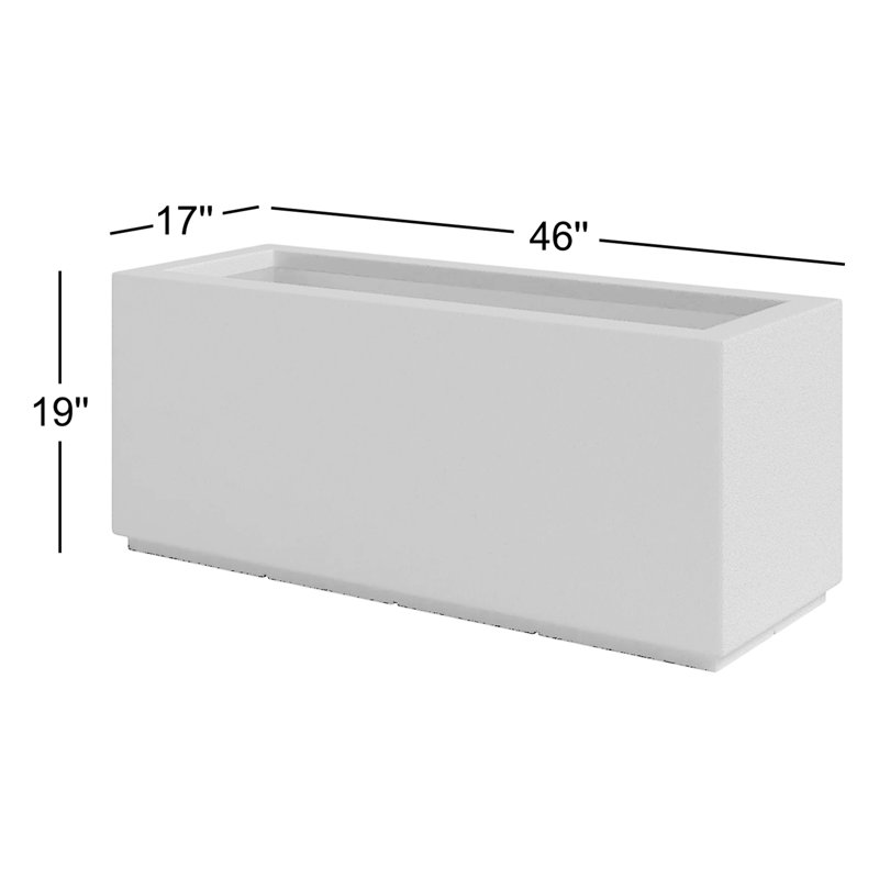 Milan Tall Polymer Box, White, 19" H x 46" W x 17" D