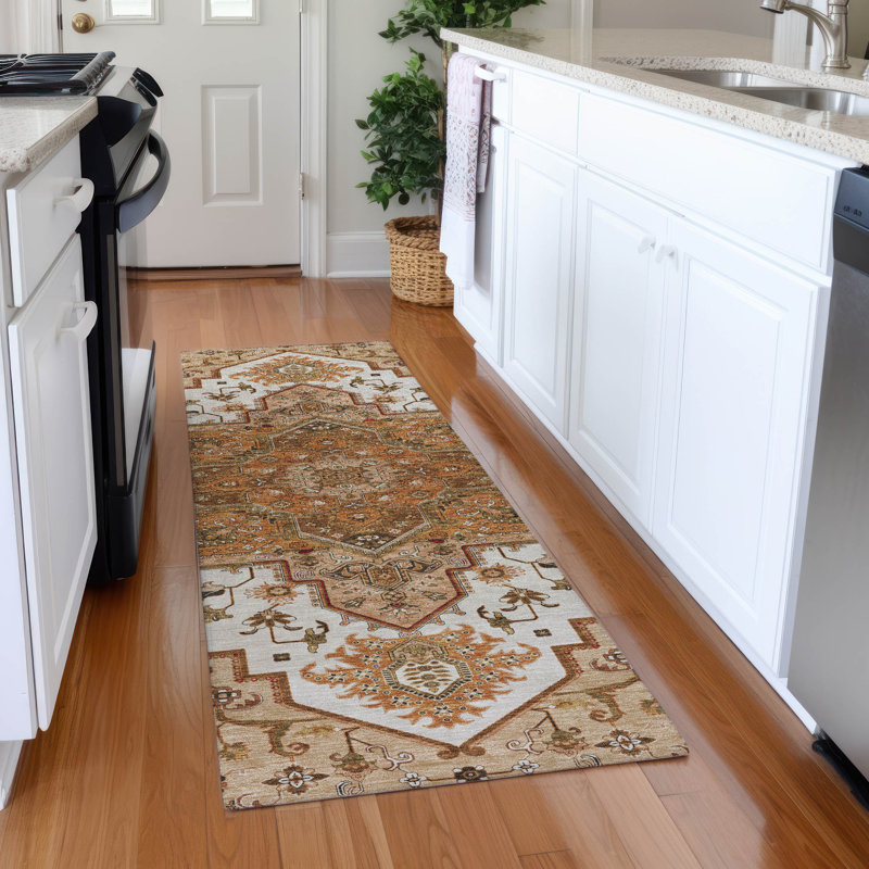 Premium Machine Washable Corum AMF1036 Oriental Rug, Runner 2'3" x 7'6"