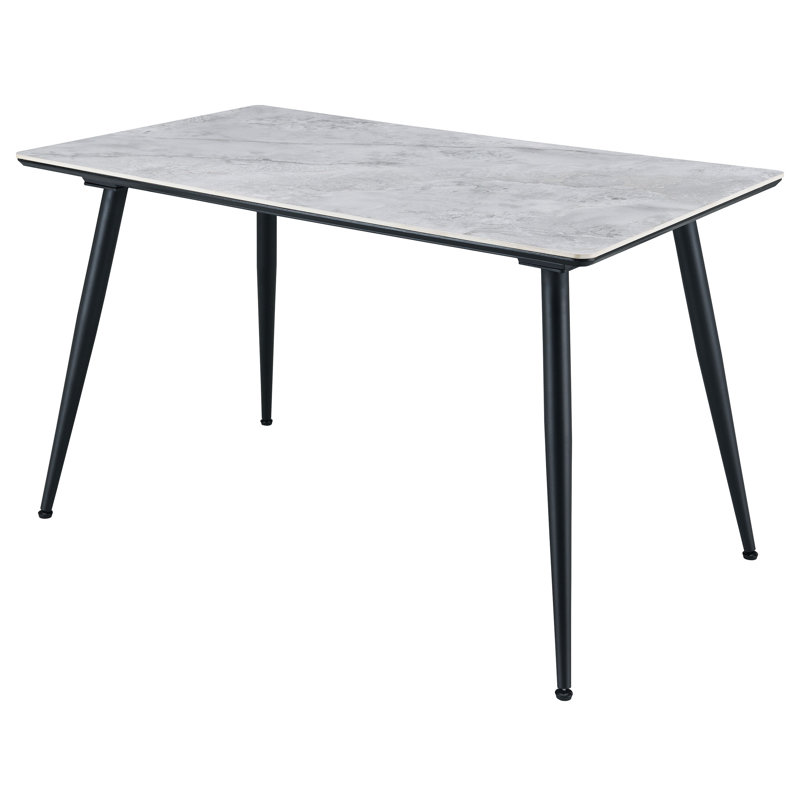 Grey Rectangular 55-Inch Ceramic Top Dining Table