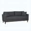 Canapé 3 places contemporain en tissu gris avec coussins capitonnés et meubles de salon