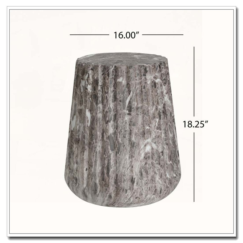Outdoor Concrete Patio Side Tablbe, Brown