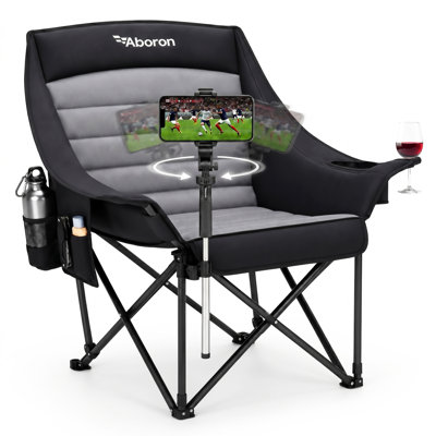 Fauteuil de stade surdimensionné et pliable avec support pour téléphone pivotant à 360 °, siège à gradins robuste de 500 lb pour la Coupe du monde 2026, camping, transitaires