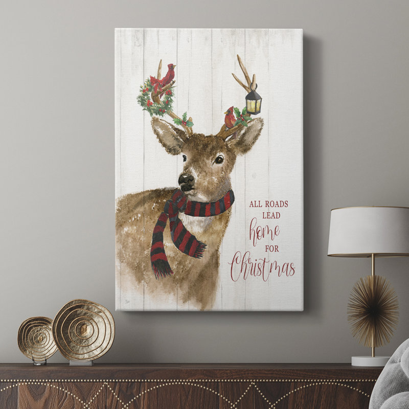 «All Roads plomb Home Deer» - galerie sur mesure, H 48 po x l 32 po