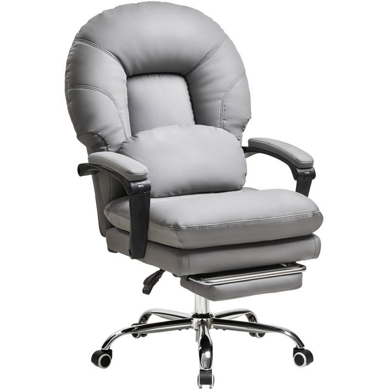 Big And Tall Ergonomic Executive Office Chair Computer Desk Chair Home Desk Chair With Footrest, Gray
