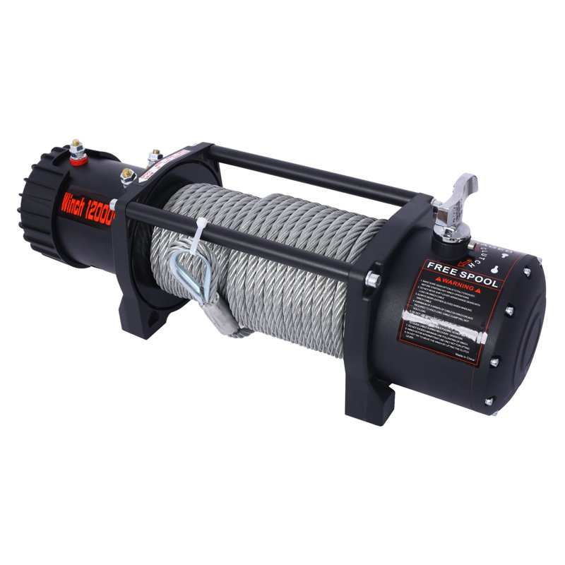 Treuil électrique 12V 12 000 lb avec câble en acier pour la récupération et le remorquage hors route
