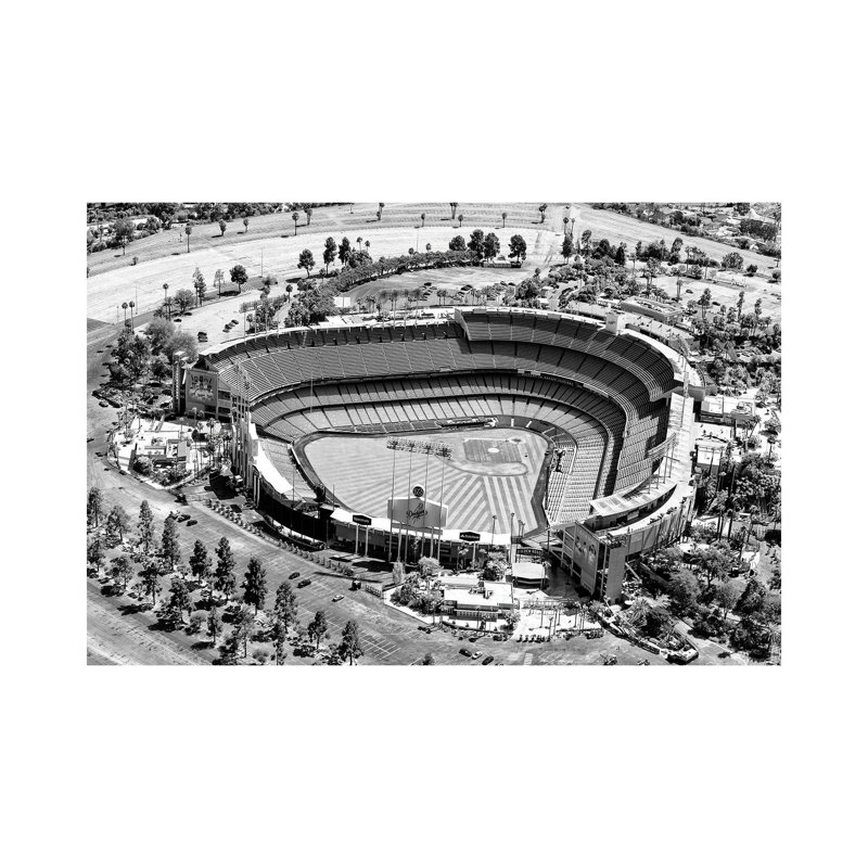 " Black California Series - L.A Dodger Stadium " by Philippe Hugonnard, 26" H x 40" W x 1.5" D