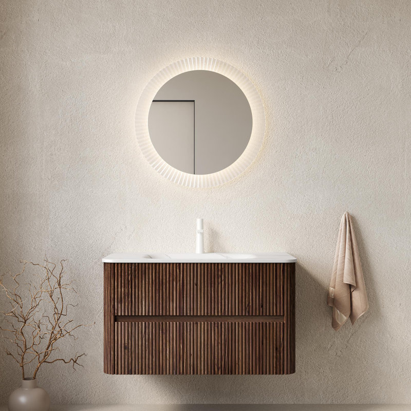 Meuble-lavabo 36 po avec lavabo en pierre frittée