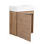 Meuble-lavabo de 18 po avec lavabo en résine et porte à fermeture en douceur - Beauté contemporaine Vaste option de rangement en contreplaqué