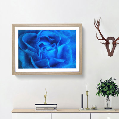 Folded Rose Petals in Blue - Picture Frame Graphic Art Print