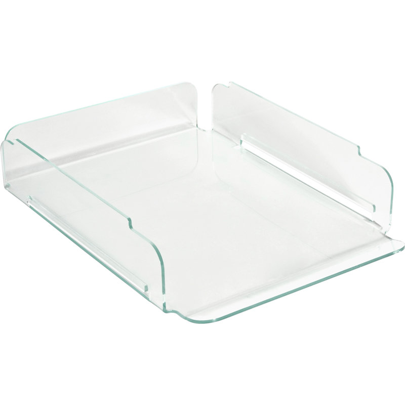 Clear and Green Acrylic Single Stack Letter Tray