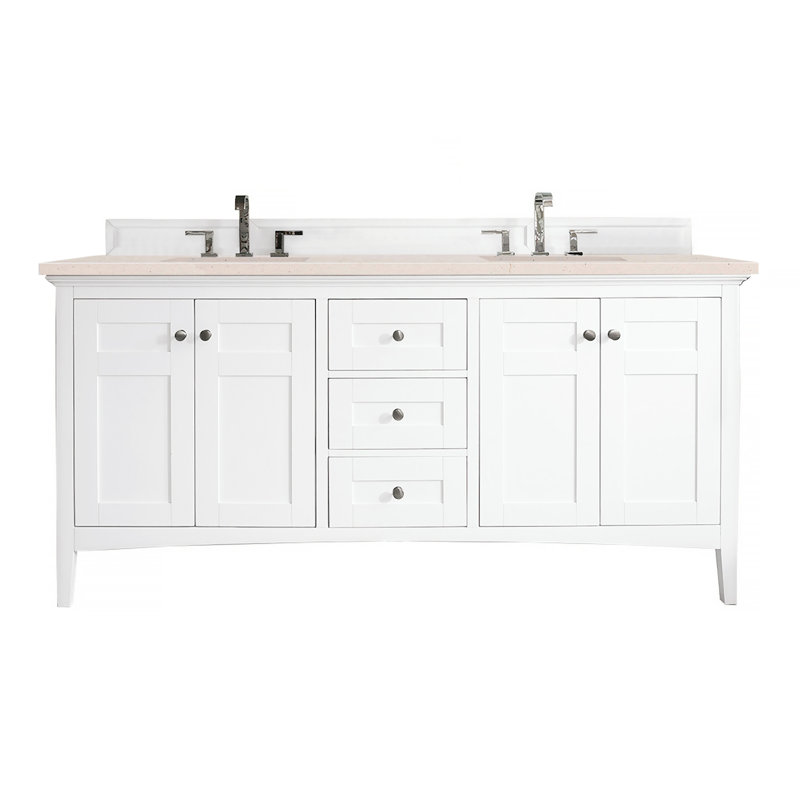 Palisades 72''  W Double Vanity, Bright White, Ethereal Noctis