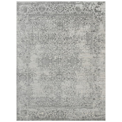 Hand Knotted Area Rug in Charcoal
