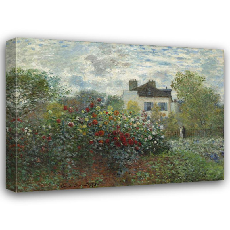 "Le jardin de l'artiste à Argenteuil" par Claude Monet - Toile tendue avec châssis, H 24 po x l 17 po