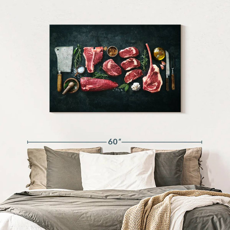 Yarlin Raw Steak Cuts, 30" H x 45" W
