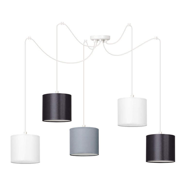 Venita 5 - Light Cluster Pendant, Black/White/Grey, Black/White/Grey