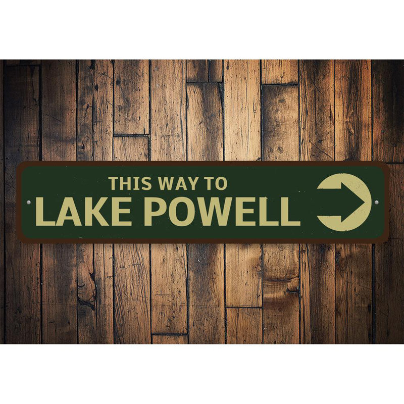 Panneau en aluminium This Way To Lake, H 4 po x l 18 po x P 0,04 po