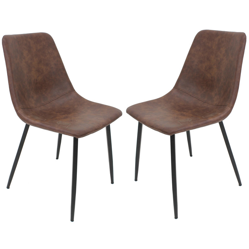 Chaise d'appoint rembourrée Khoury, Brun